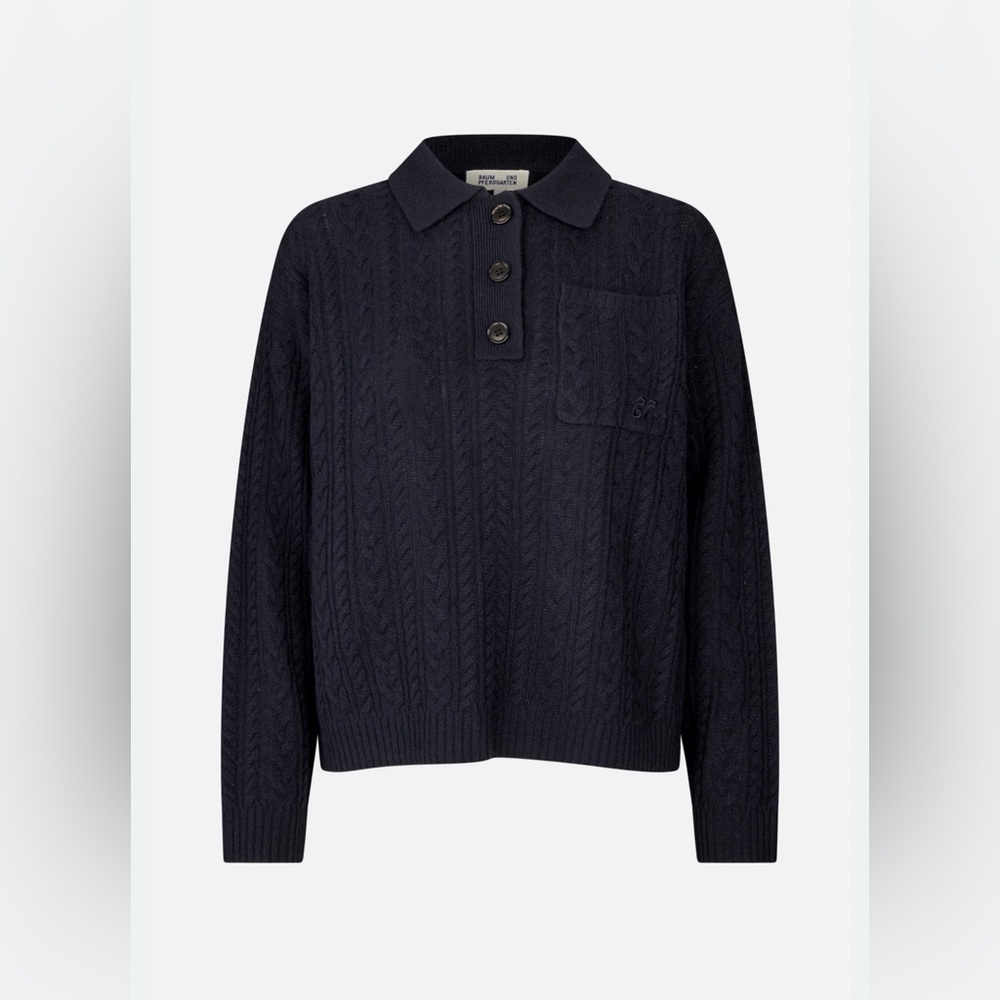 Baum Und Pferdgarten Navy Wool Crew Neck Sweater